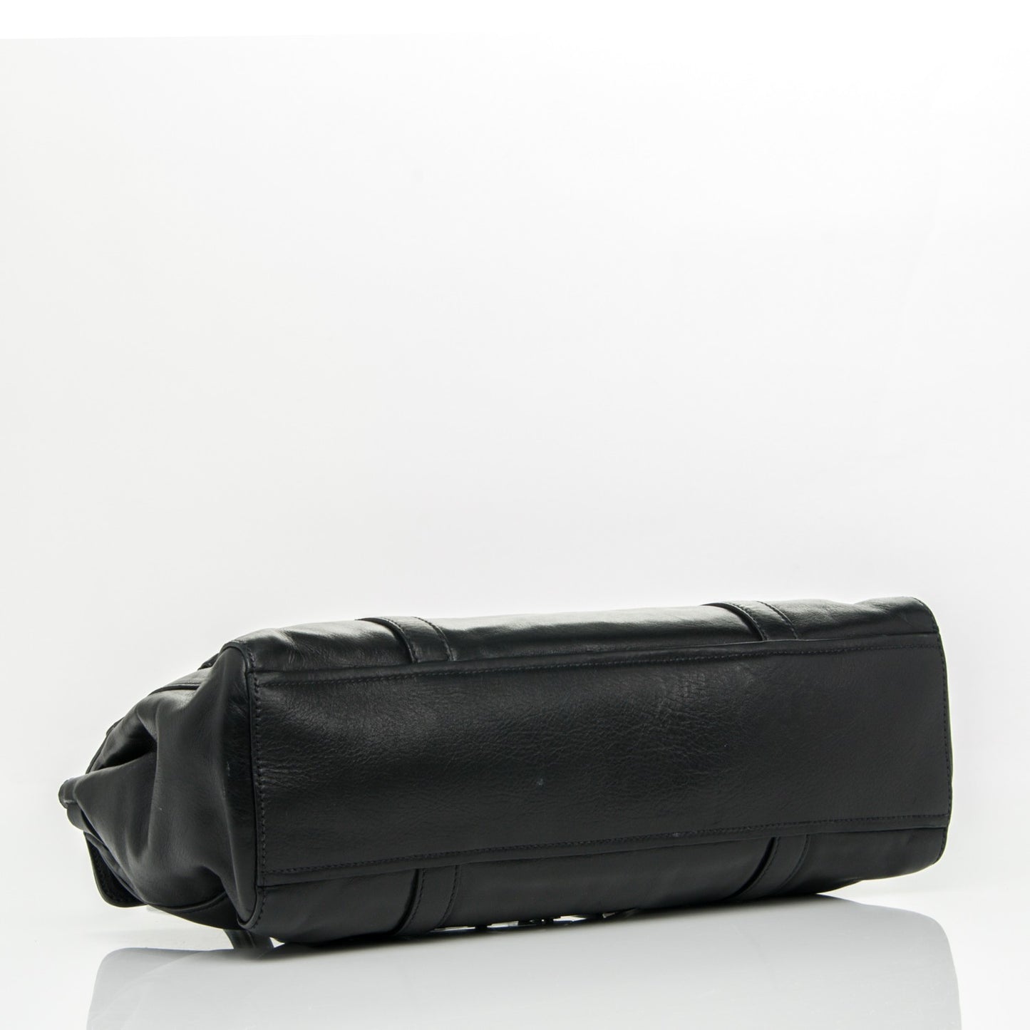 Royal Calf Easy Foldover Pushlock Satchel Black