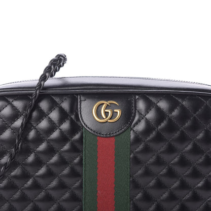 Gucci Calfskin Web Trapuntata Small GG Shoulder Bag Black 8 of 11