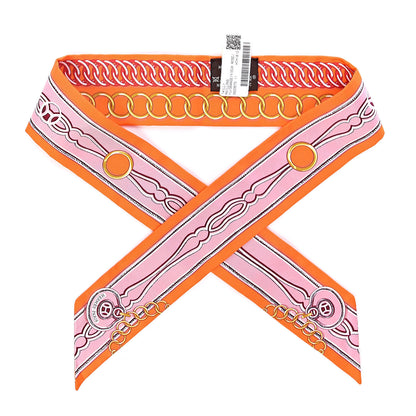 Hermes Silk Maillons Twilly Orange Vieux Rose Gold 1 of 5