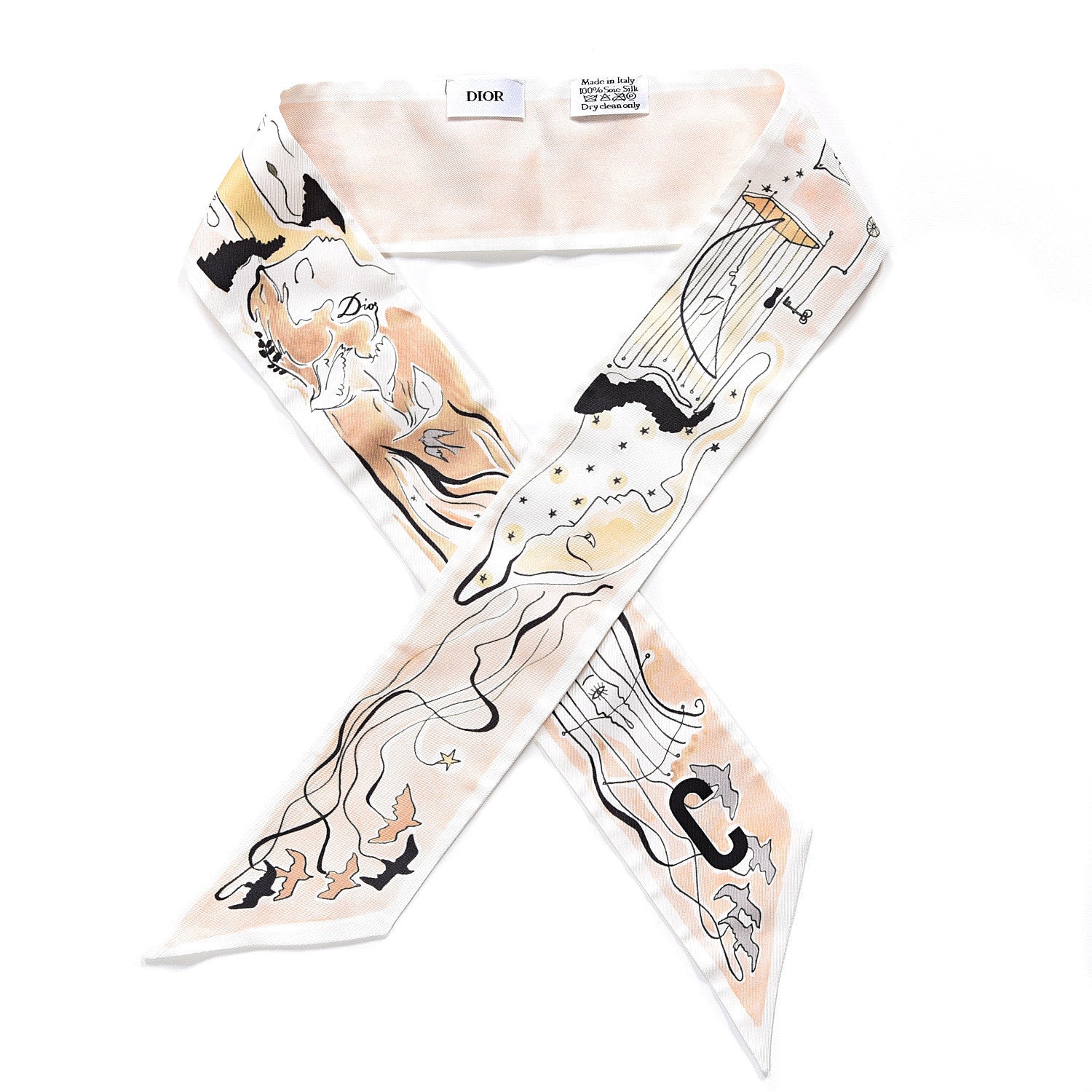 Christian Dior Silk Mitzah ABCDIOR C Scarf Pink 1 of 3
