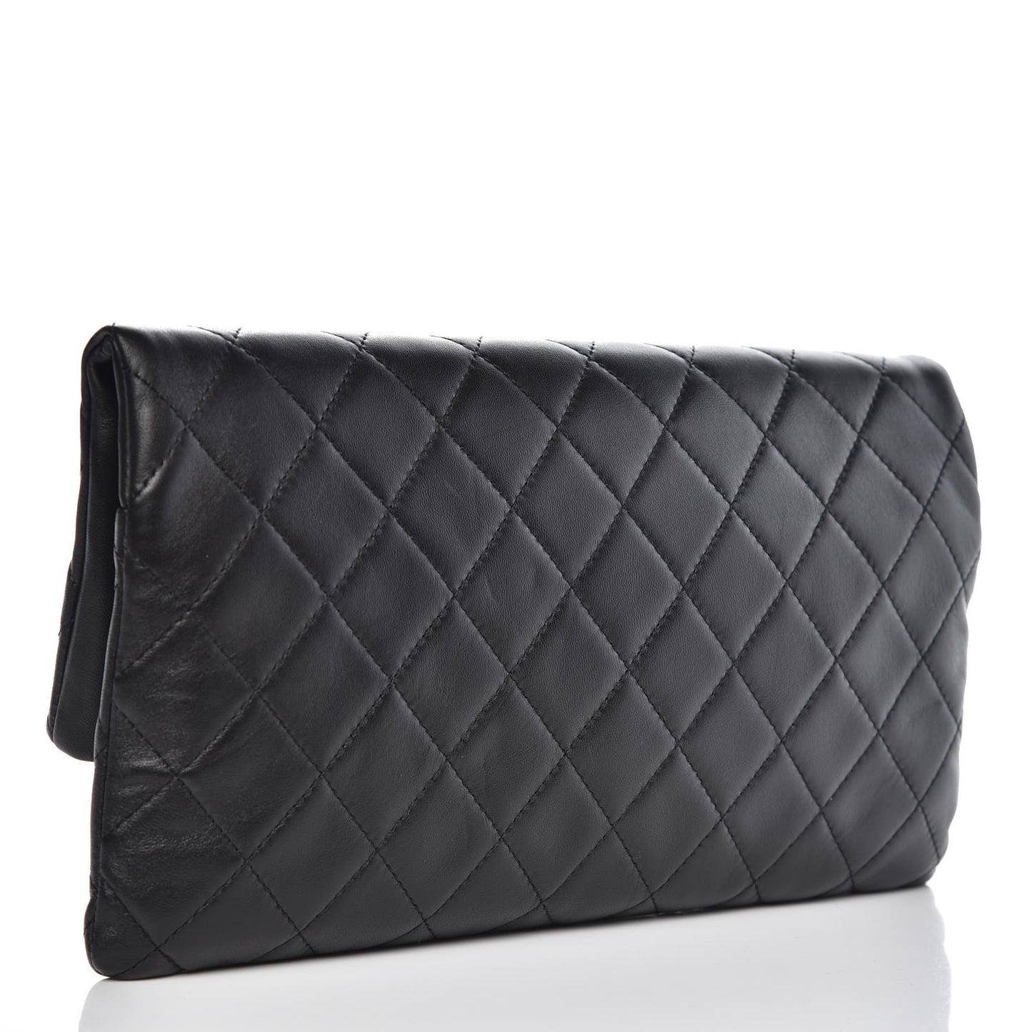 Lambskin Quilted CC Beauty Clutch Black