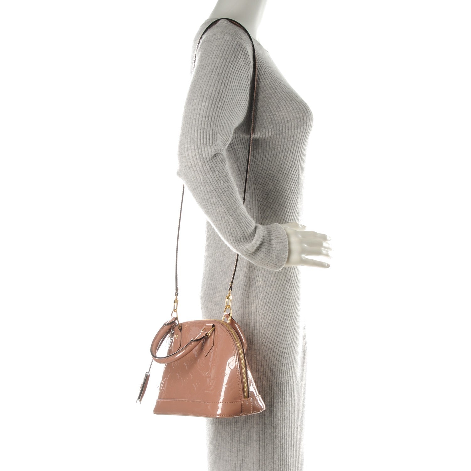 Louis Vuitton Vernis Alma BB Rose Velours 2 of 9