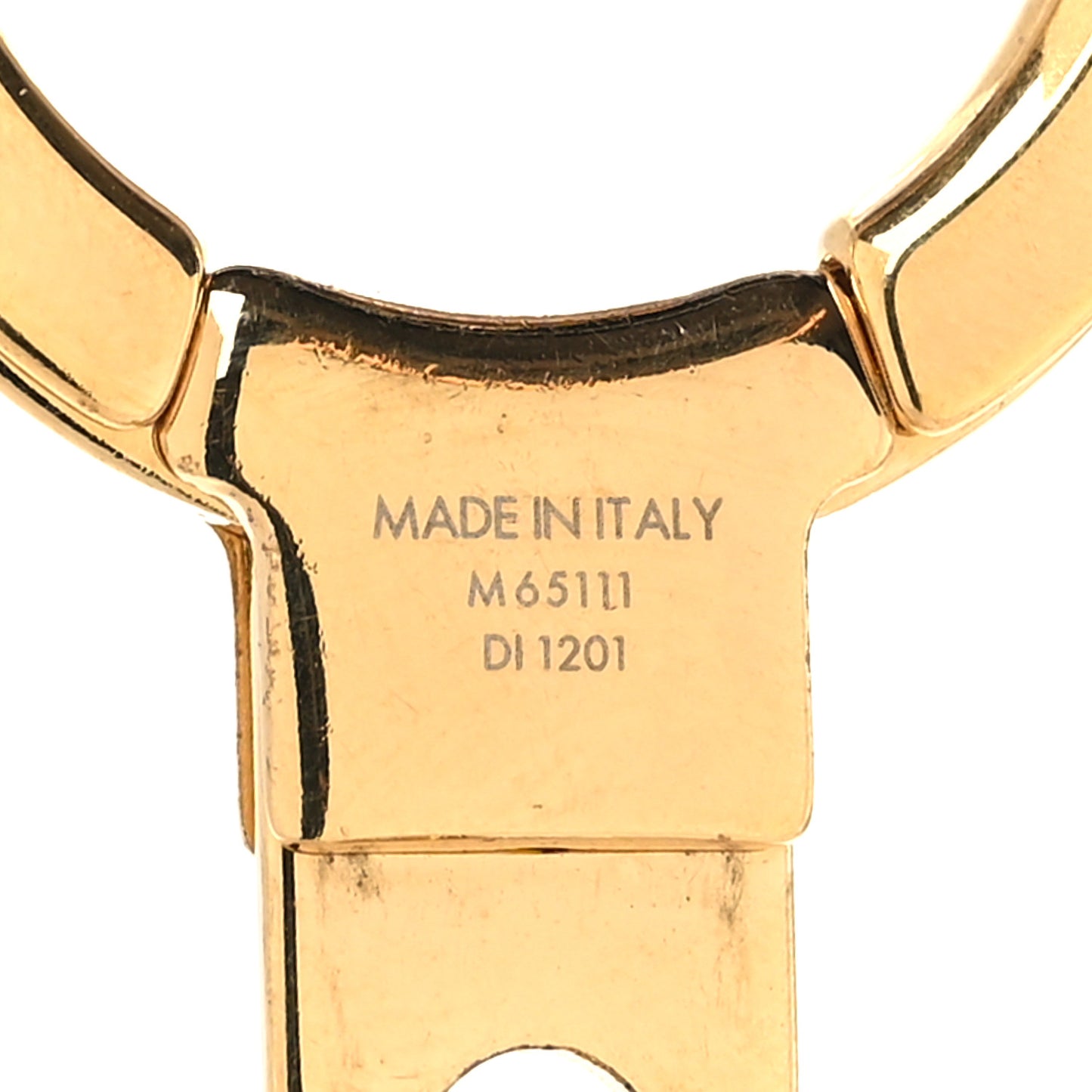 Brass Enamel Fleur De Monogram Bag Charm Chain Gold