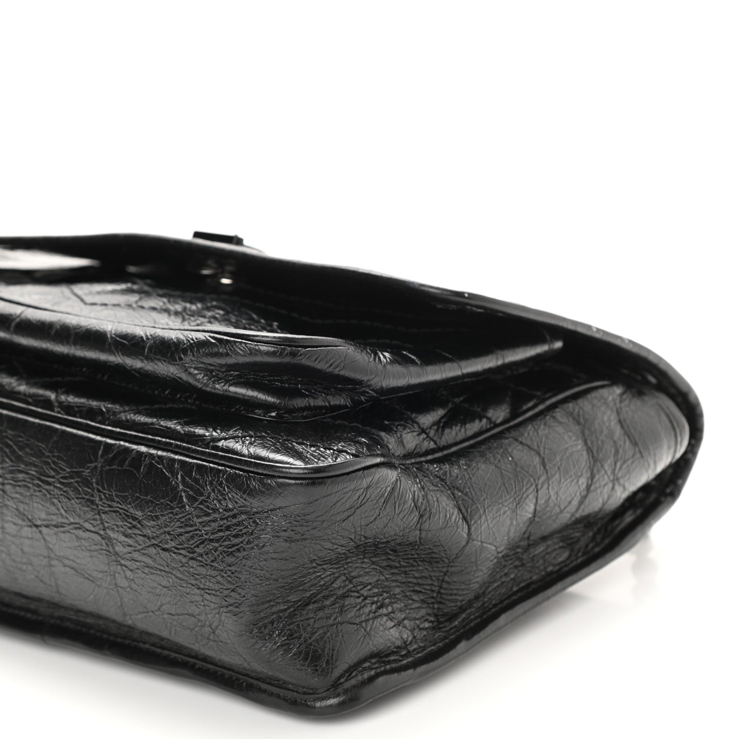 Saint Laurent Crinkled Calfskin Matelasse Monogram Medium Niki Chain Satchel Black 9 of 9