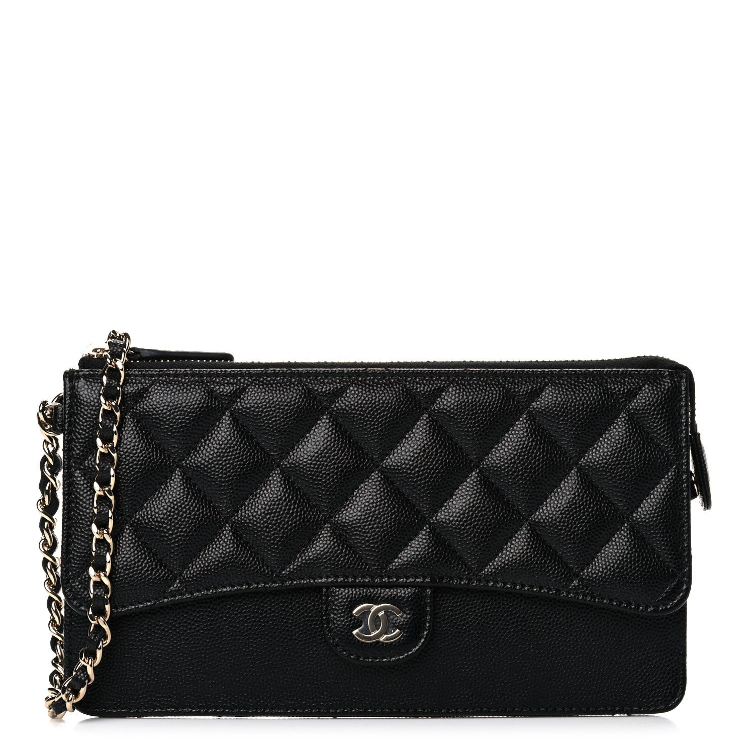 Chanel Caviar Quilted Classic Pouch With Handle Black 1 of 7