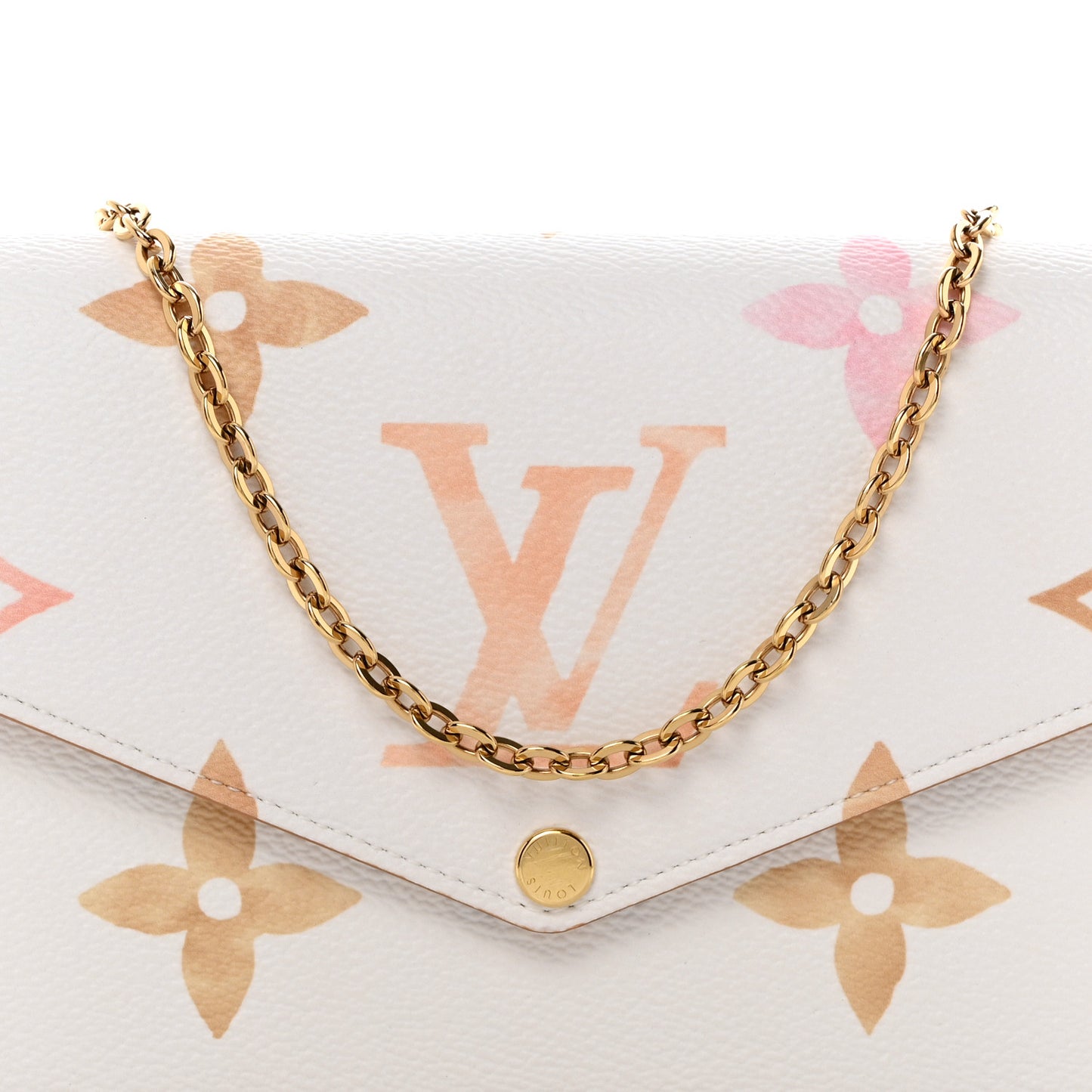 Monogram Giant By The Pool 2.0 Felicie Pochette Chain Wallet Beige