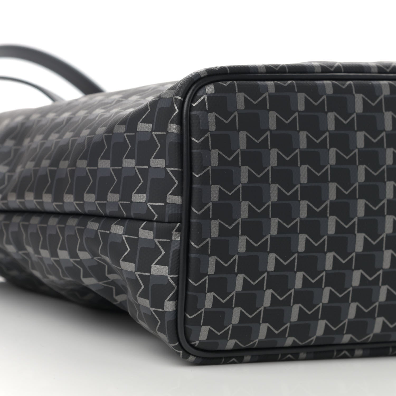 Moynat Grained Calfskin Canvas 1920 Oh! Tote Ruban PM Carbon Silver 8 of 11