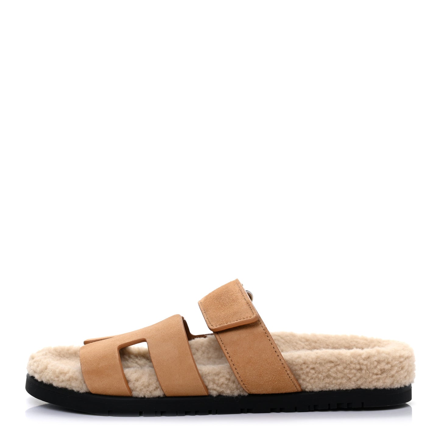 Suede Goatskin Woolskin Womens Chypre Sandals 37 Golden Beige