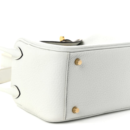 Hermes Taurillon Clemence Mini Lindy 20 Gris Platine 9 of 11