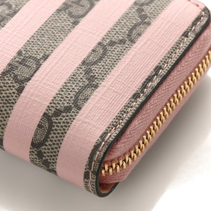Gucci GG Supreme Monogram Vitello Eclipse Enamel Striped GG Key Card Case Beige Ebony Pink 8 of 9