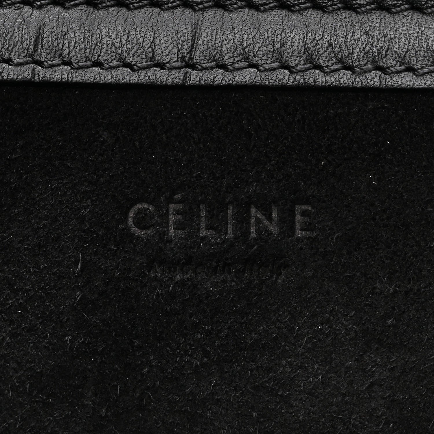 Celine Crocodile Embossed Calfskin Medium Phantom Luggage Black 6 of 13