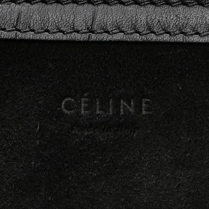 Celine Crocodile Embossed Calfskin Medium Phantom Luggage Black 6 of 13