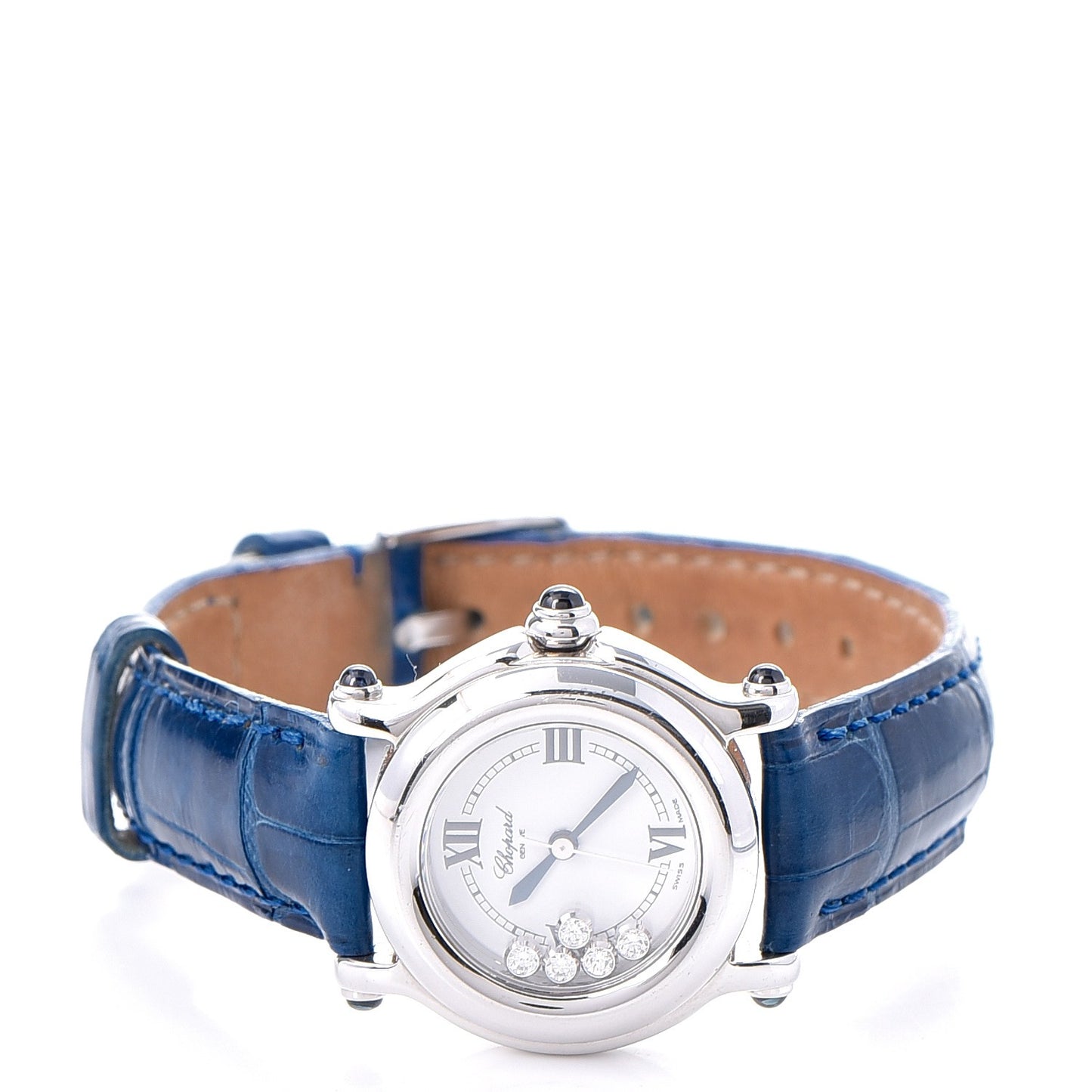 Stainless Steel Alligator 5 Diamond 26mm Happy Sport Quartz Watch
