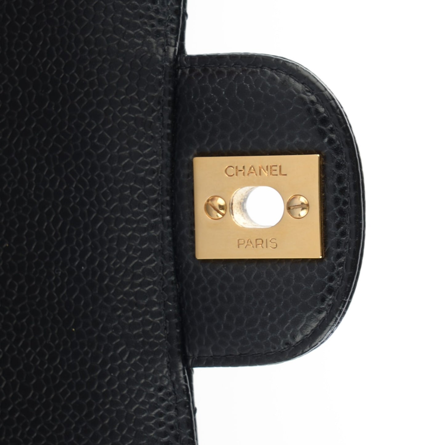 Caviar Quilted Medium Double Flap Black