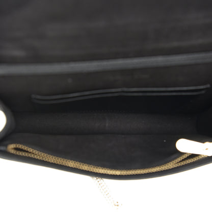 Christian Dior Grained Calfskin Diorama Wallet on Chain Pouch Black 4 of 8