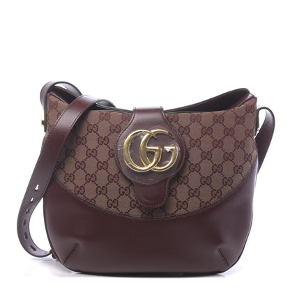 Gucci GG Monogram Calfskin Medium Arli Shoulder Bag Sahara Rubino Chardonnay 1 of 10