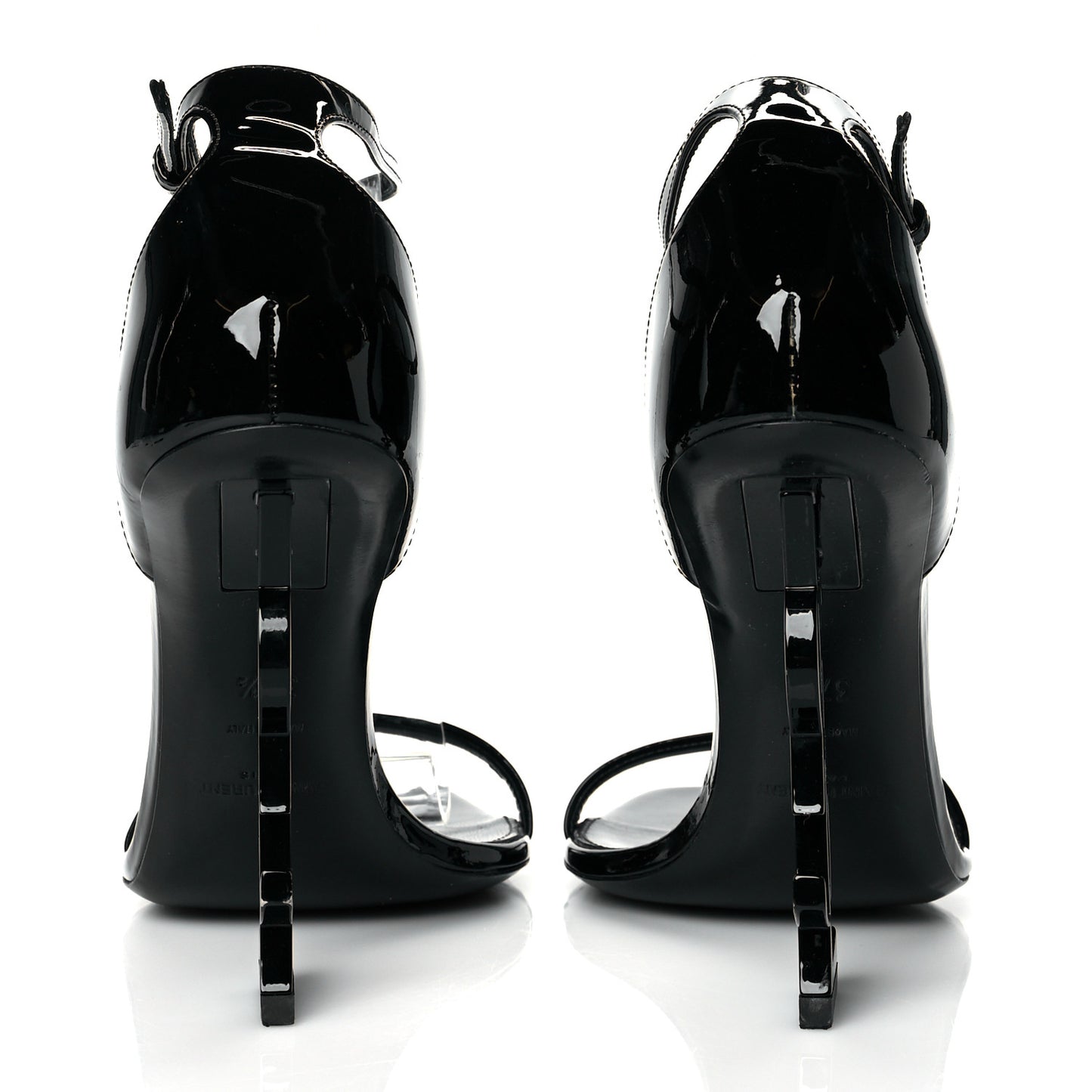 Patent Calfskin Opyum 110 Sandals 37.5 Black