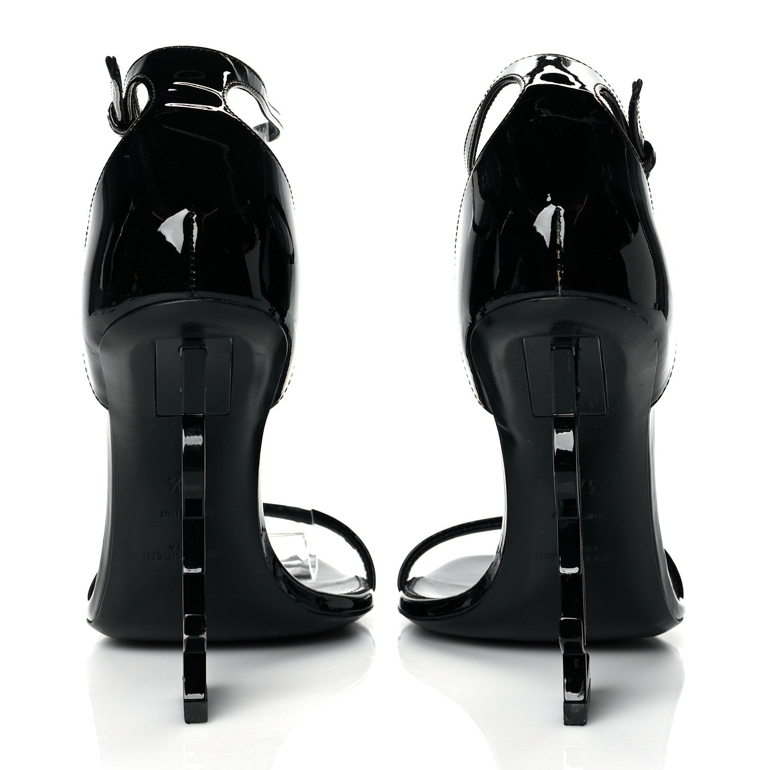 Saint Laurent Patent Calfskin Opyum 110 Sandals 37.5 Black 5 of 11