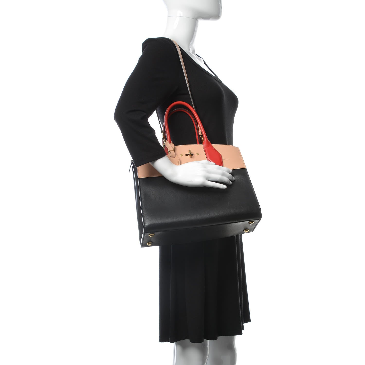 Louis Vuitton Calfskin City Steamer MM Black Creme Bourgogne 3 of 20