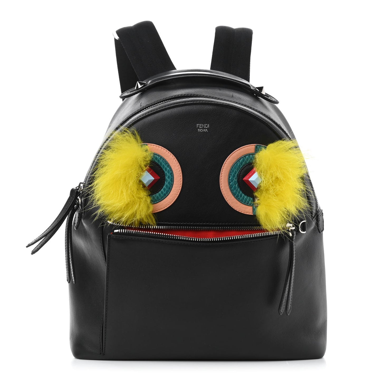 Vitello Dolce Fox Elaphe Ayers Hypnoteyes Large Backpack Black Giallo Multicolor