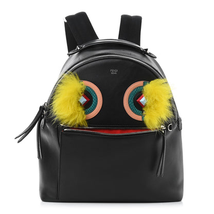 Fendi Vitello Dolce Fox Elaphe Ayers Hypnoteyes Large Backpack Black Giallo Multicolor 1 of 11