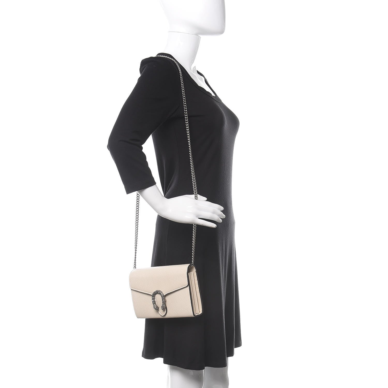 Gucci Dollar Calfskin Mini Dionysus Chain Wallet Mystic White 2 of 11