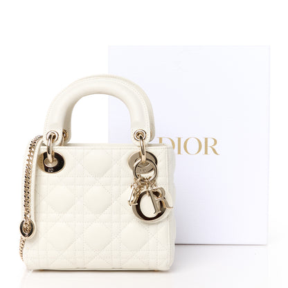 Christian Dior Lambskin Cannage Mini Lady Dior White 12 of 12