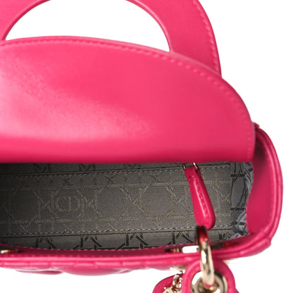 Christian Dior Lambskin Cannage Mini Lady Dior Fuchsia 5 of 8