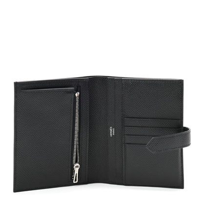 Hermes Epsom Bearn Compact Wallet Black 5 of 7