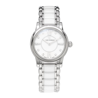 David Yurman Stainless Steel Ceramic Diamond 30mm Classic Quartz Watch White 1 of 7