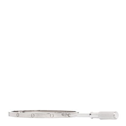 Cartier 18K White Gold Small LOVE Bracelet 18 3 of 8
