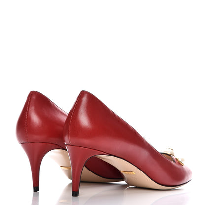 Gucci Nappa Pearl Pumps 38 Hibiscus Red 4 of 12