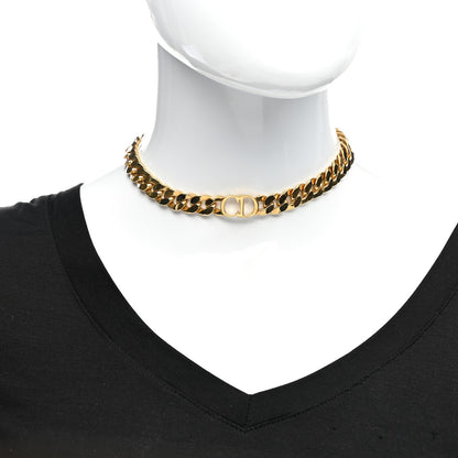 Christian Dior Metal CD Choker Necklace Gold 1 of 5