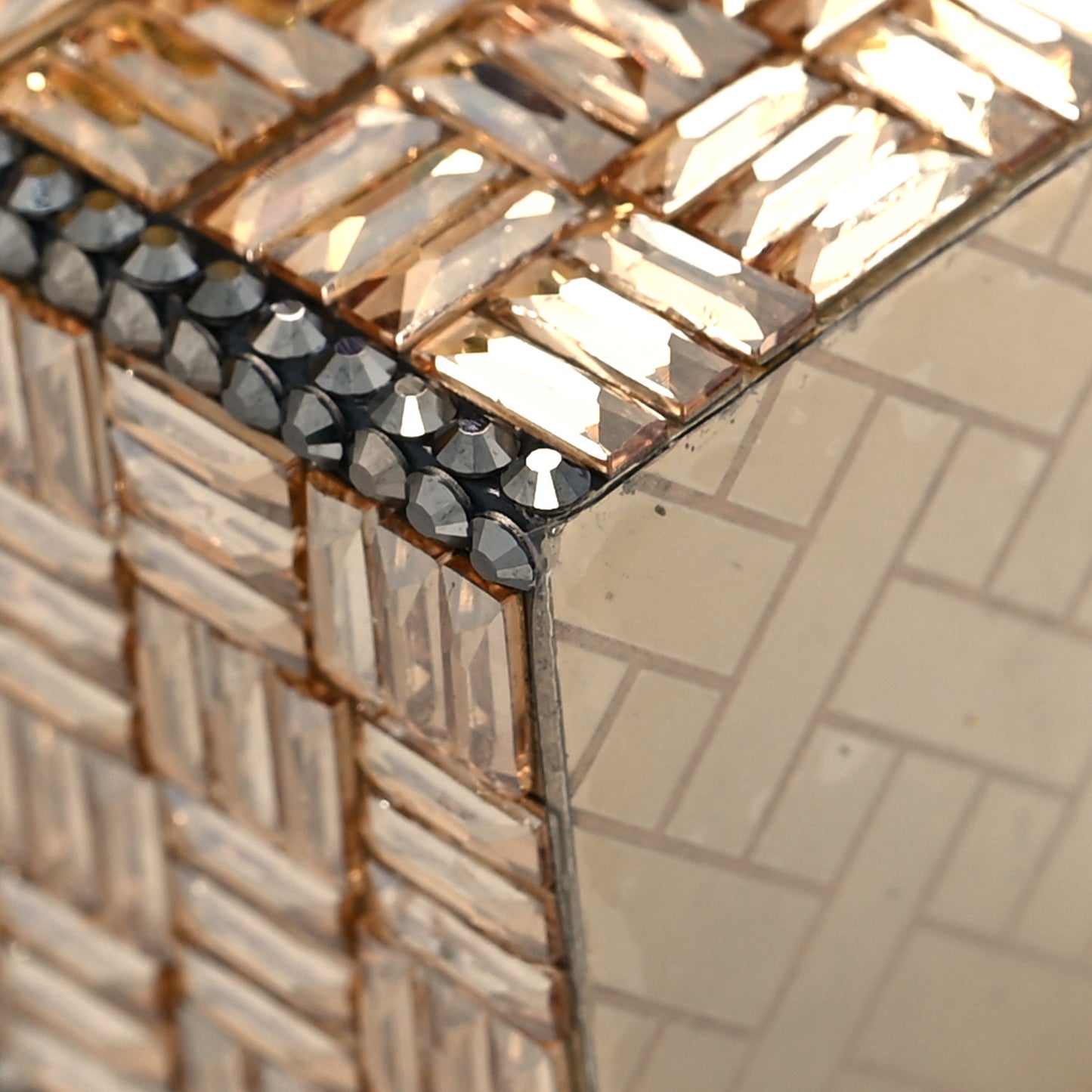 Crystal Butterfly Hot Air Balloon Minaudiere Clutch Champagne Multicolor