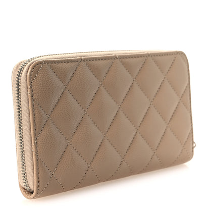 Chanel Caviar Quilted Medium Zip Around Wallet Beige 4 of 9