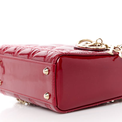 Christian Dior Patent Cannage Mini Lady Dior Red 10 of 10