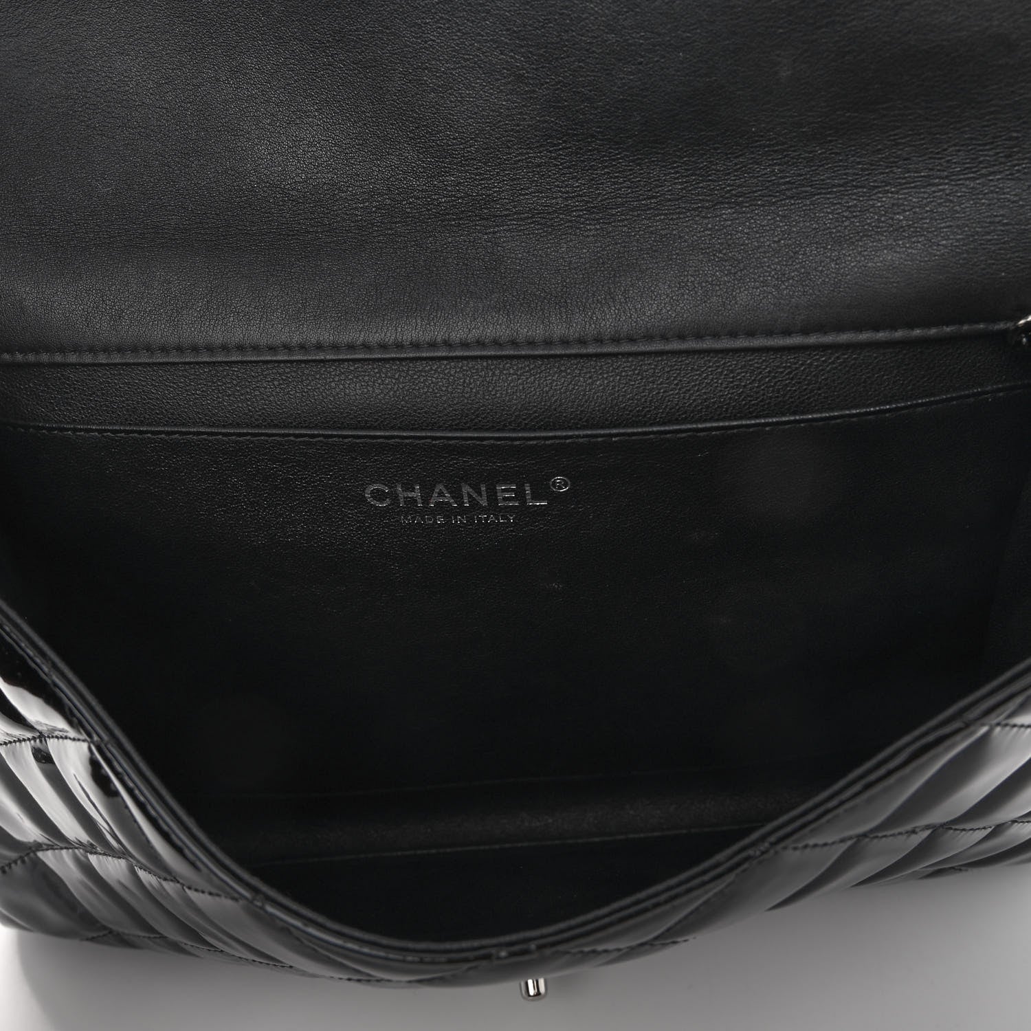 Chanel Patent Quilted Clutch with Chain Flap Black 6 of 10