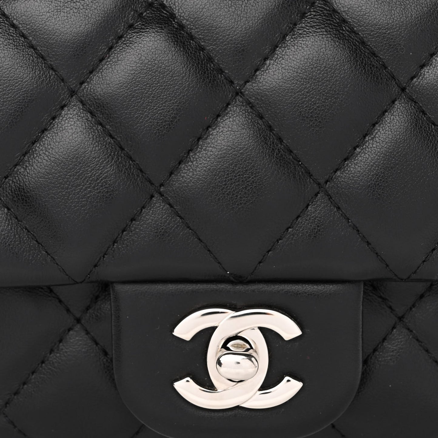 Calfskin Quilted CC Uniform Flap Belt Bag Black