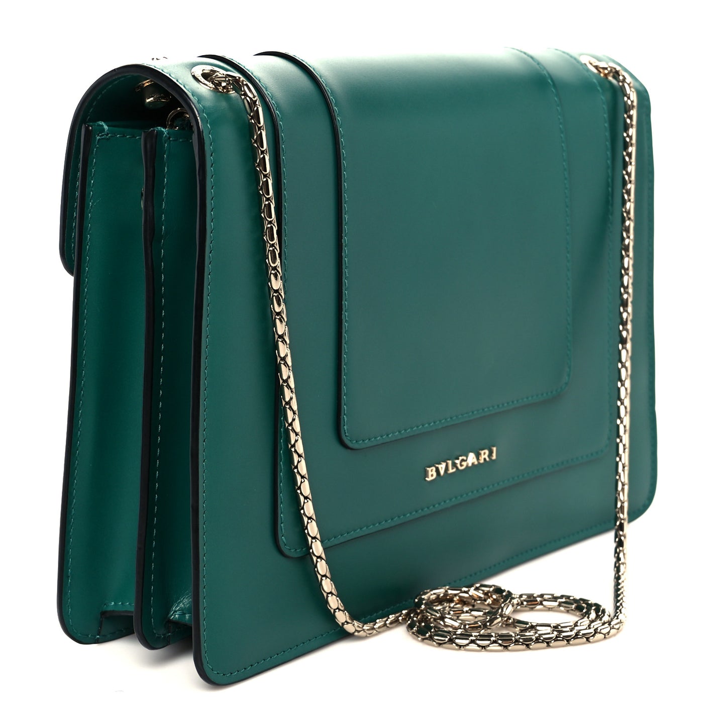 Calfskin Serpenti Forever Shoulder Bag Emerald Green