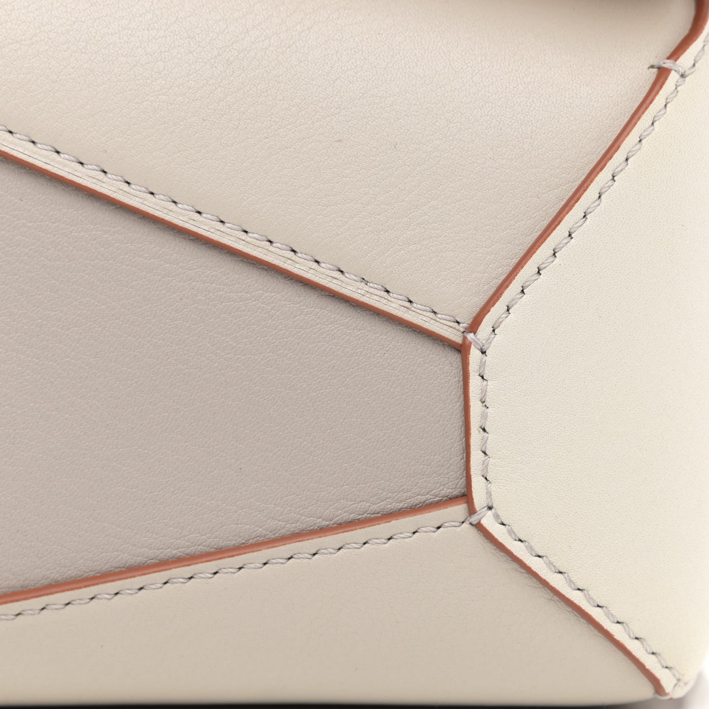 Calfskin Mini Puzzle Edge Bag Ghost Soft White