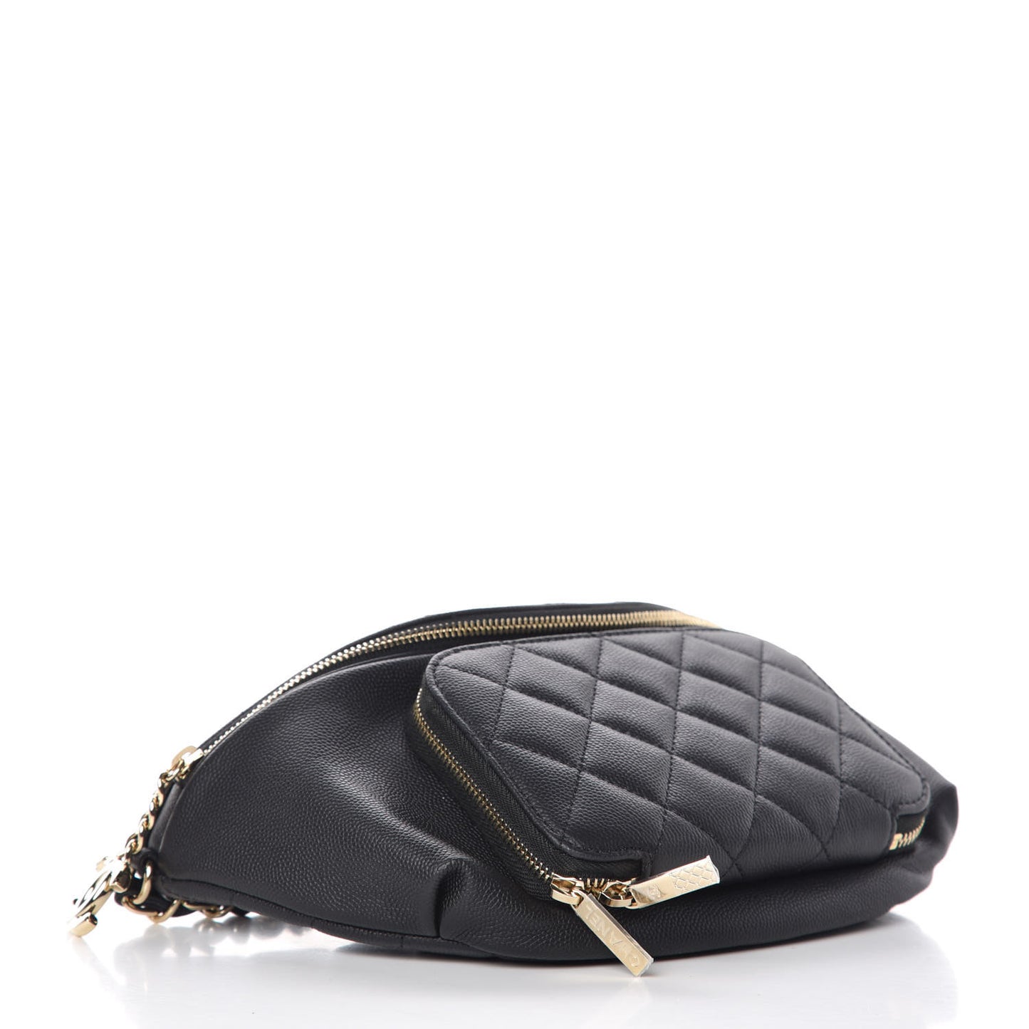 Caviar Quilted Business Affinity Waist Belt Bag Black