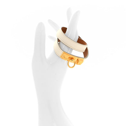 Hermes Epsom Rivale Double Tour Bracelet T2 White 2 of 6