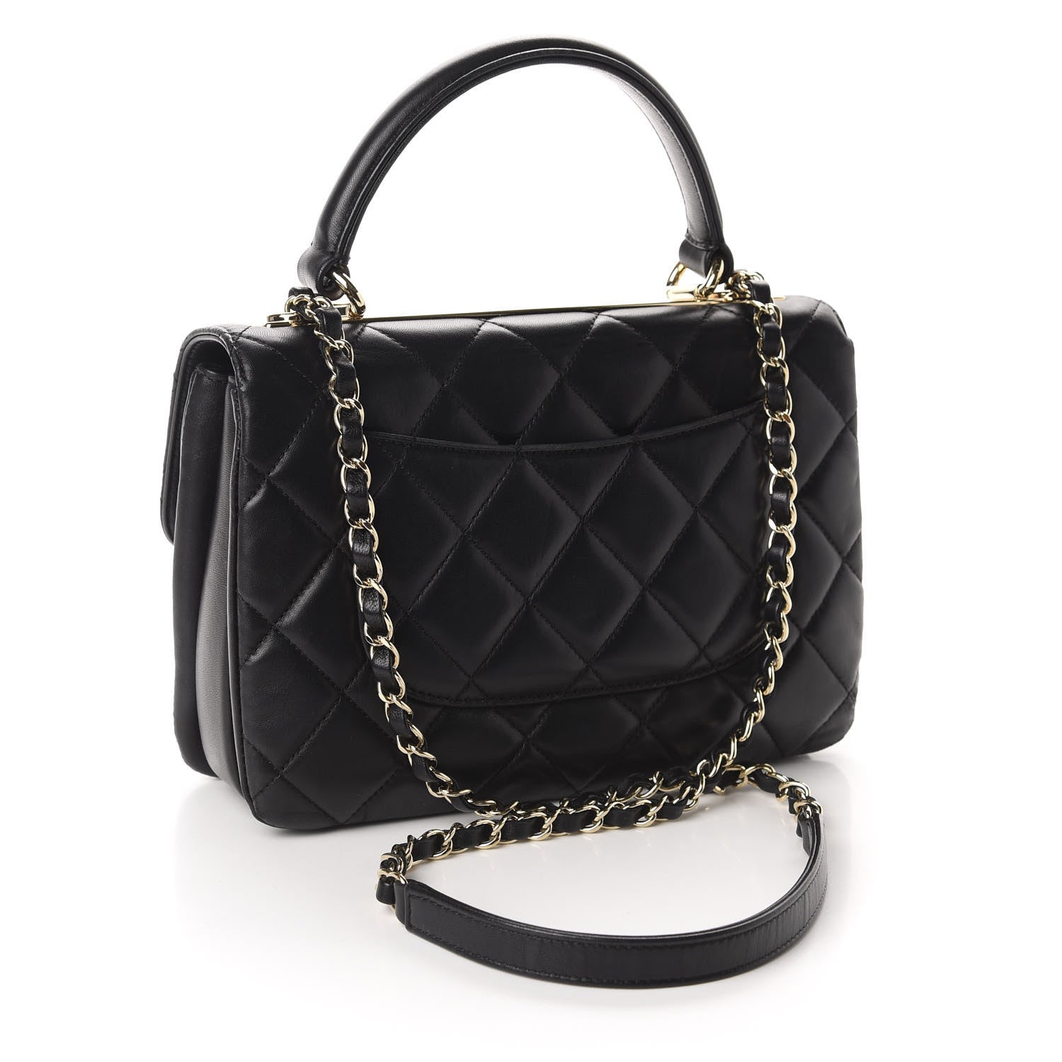 Chanel Lambskin Quilted Small Trendy CC Dual Handle Flap Bag Black 3 of 11