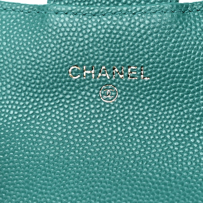 Chanel Caviar Quilted Flap Card Holder Turquoise 7 of 8
