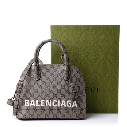 Balenciaga X GUCCI GG Supreme Monogram Small Ville Top Handle Beige Ebony 10 of 10