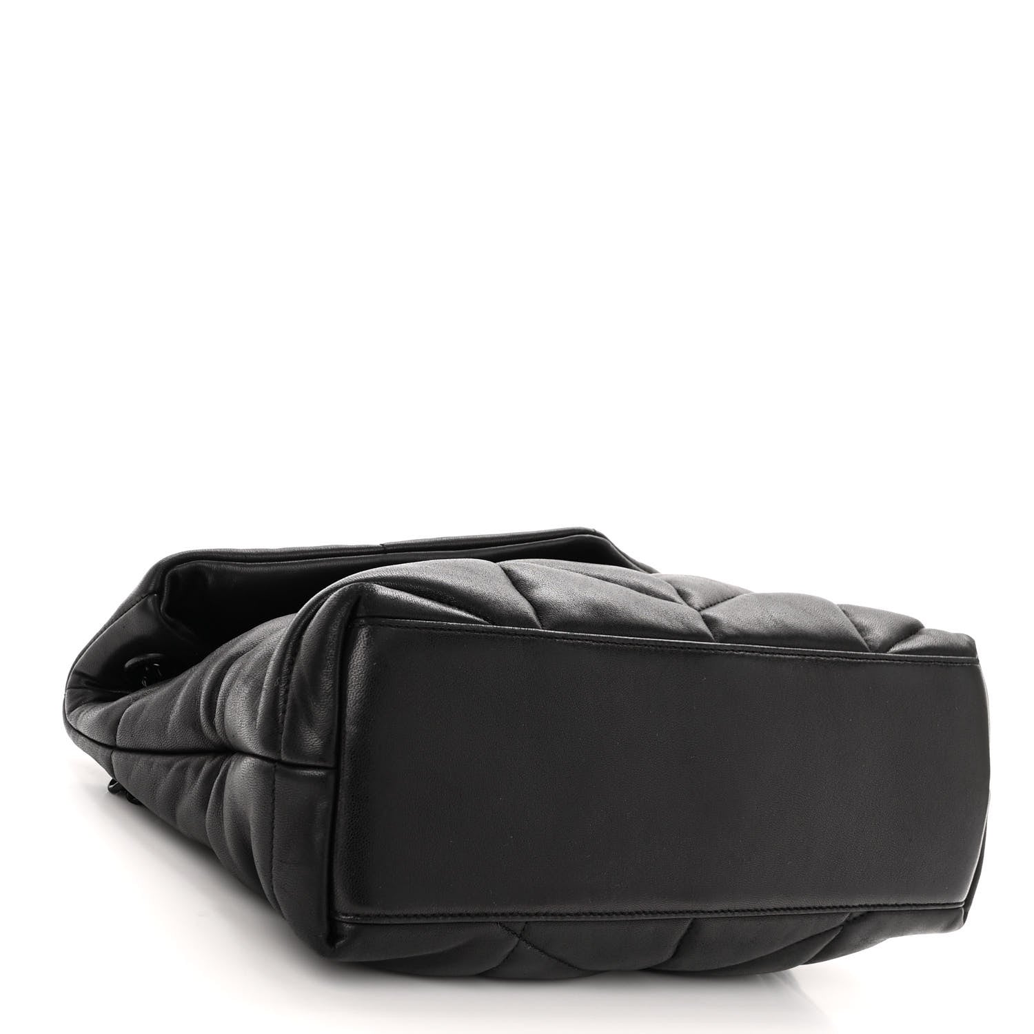 Saint Laurent Lambskin Quilted Monogram Monochrome Small Loulou Puffer Chain Satchel Black 4 of 9
