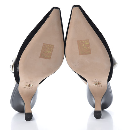 Christian Dior Shiny Velvet Ribbon J'Adior Slingback 65mm Pumps 36 Black 5 of 10