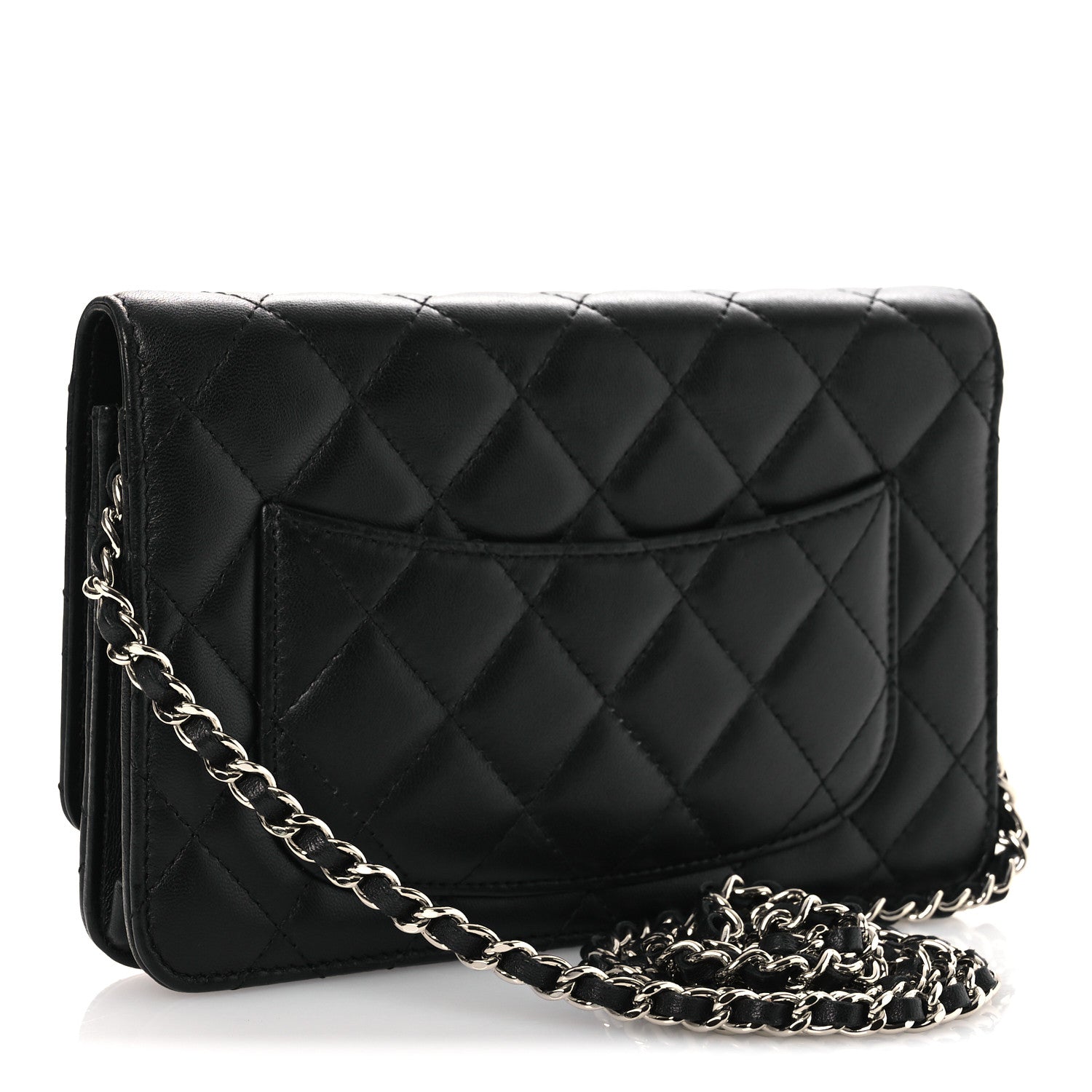 Chanel Lambskin Quilted Wallet On Chain WOC Black 3 of 11