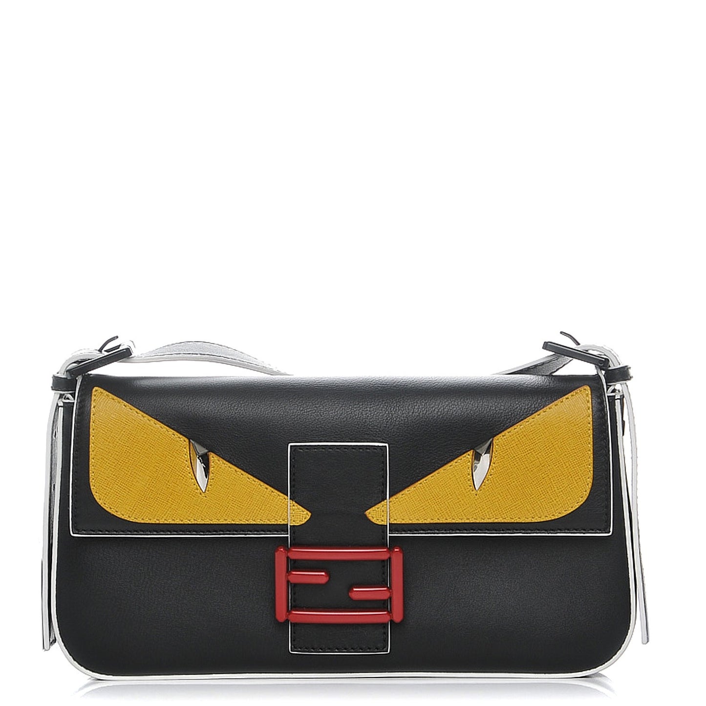 Vitello Dolce Elite Monster Eyes Bi-Color Baguette Black Yellow