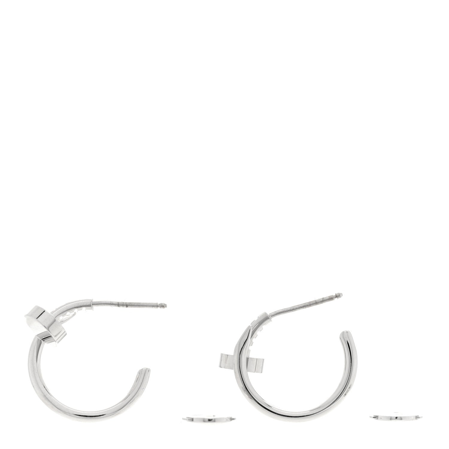 Cartier 18K White Gold Juste Un Clou Hoop Earrings 3 of 4